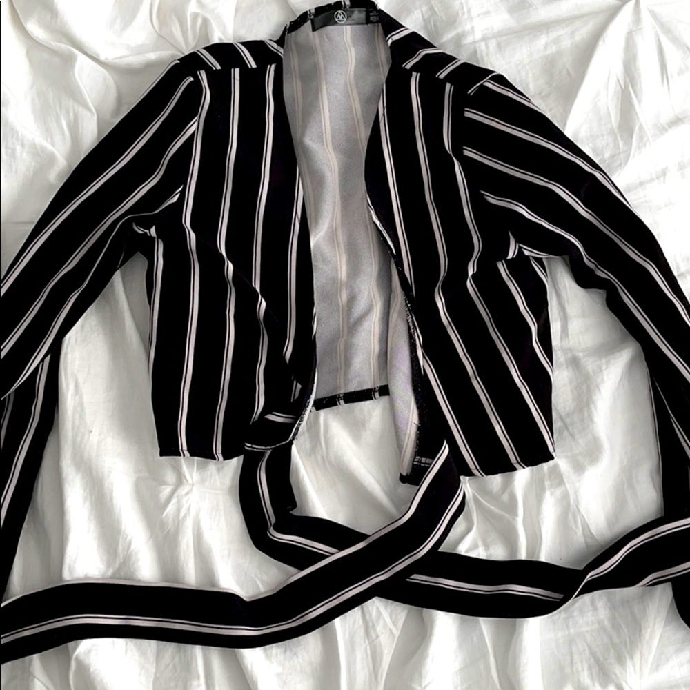 B&W Striped Crop Top.